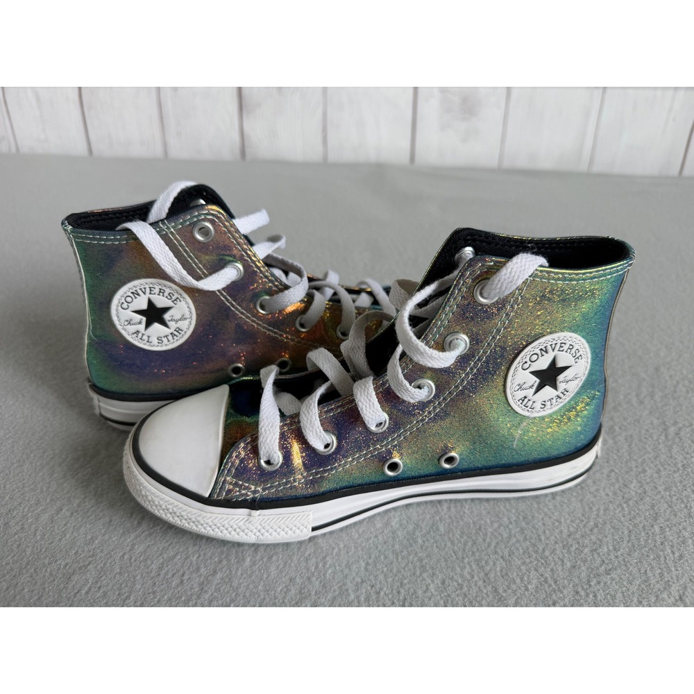 Converse Chuck Taylor All Star Junior Iridescent Oil Slick High Top Size 1